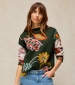 Fabia Floral Jumper - Green Multi